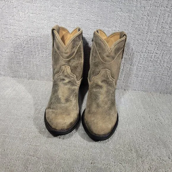 Tecovas The Dean Men's Size US 8EE Taupe Suede Side Zip Western Boots - Picture 2 of 10